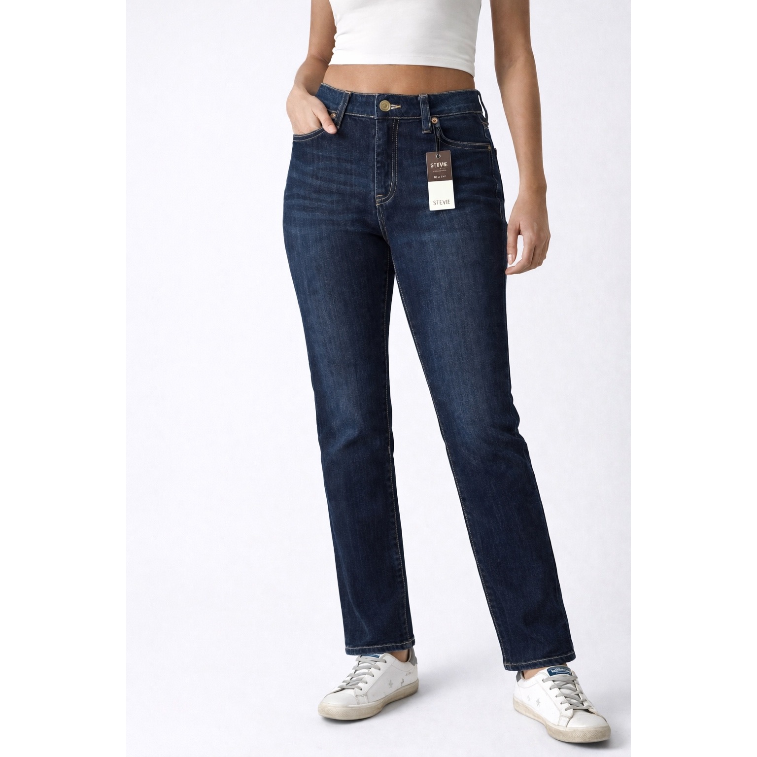 Kut From The Kloth Stevie Straight Leg Jeans Royal Wash Dark Blue Size 14 New